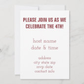  op 4 juli Uitnodigingen van de feestdag (Achterkant)