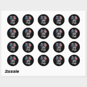 Op 4 juli Verjaardag Onafhankelijkheidsdag Ronde Sticker (Vel)