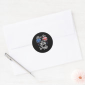Op 4 juli Verjaardag Onafhankelijkheidsdag Ronde Sticker (Envelop)