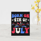 Op 4 juli verjaardag Patriottisch Kaart (Gele Bloem)