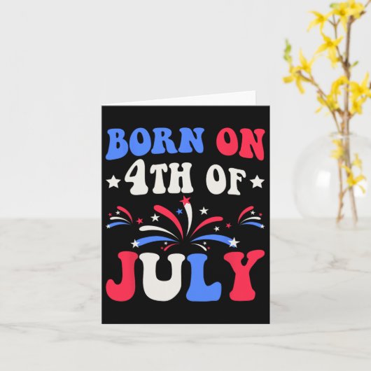 Op 4 juli verjaardag Patriottisch Kaart (Gele Bloem)