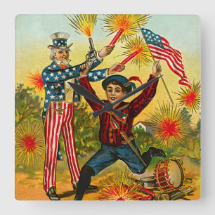 op 4 juli vierkante klok