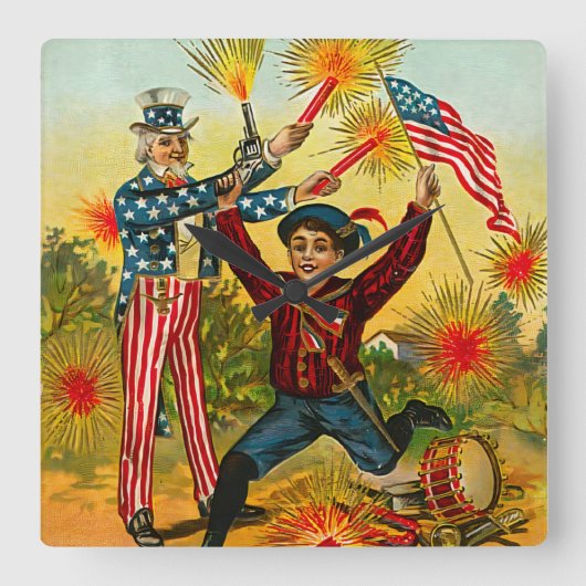  op 4 juli vierkante klok (Voorkant)