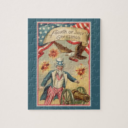 op 4 juli vuurwerk met oom Sam Legpuzzel (Verticaal)