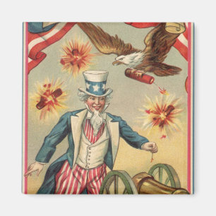 op 4 juli vuurwerk met oom Sam Magneet