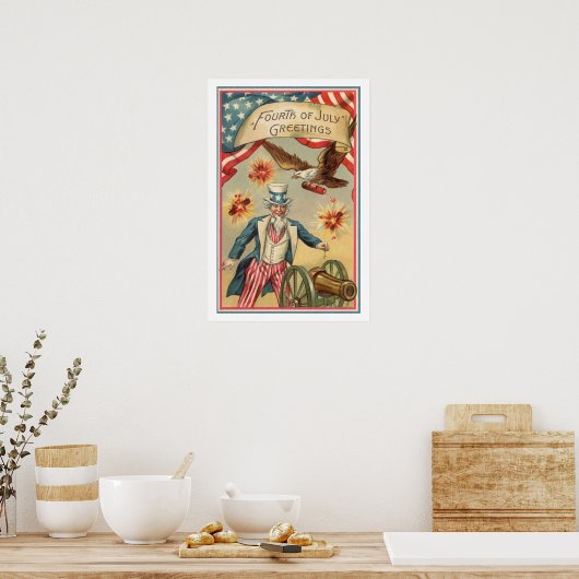  op 4 juli vuurwerk met oom Sam Poster (Keuken)