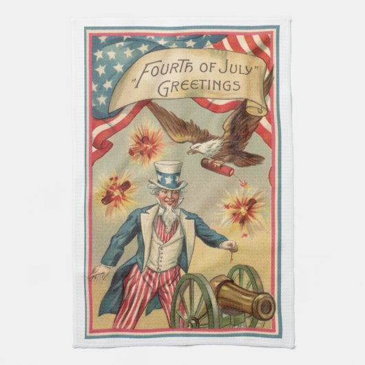 op 4 juli vuurwerk met oom Sam Theedoek (Verticaal)