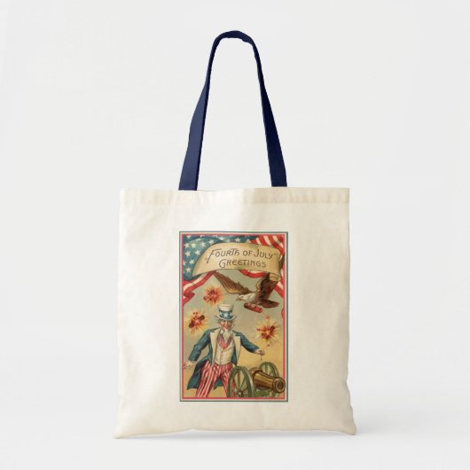  op 4 juli vuurwerk met oom Sam Tote Bag (Voorkant)