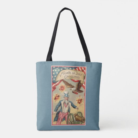  op 4 juli vuurwerk met oom Sam Tote Bag (Achterkant)
