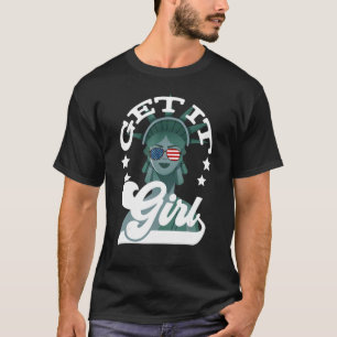 Op 4 juli wordt het beeld van de vrijheid van vrou t-shirt