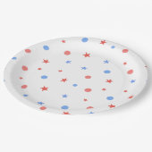 op 4 juli zijn de borden rood - blauw en witboek papieren bordje (Gekanteld)