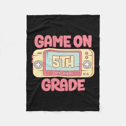Op 5e klas Cool Videogame Terug naar School Kinder Fleece Deken (Voorkant)