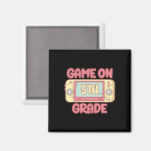 Op 5e klas Cool Videogame Terug naar School Kinder Magneet (Voorkant / Achterkant)