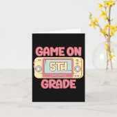 Op 5e Klasse Cool Videospel Terug naar school kind Kaart (Gele Bloem)
