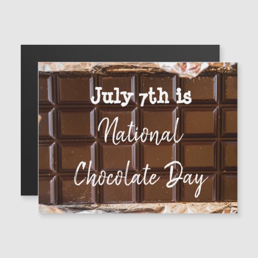 Op 7 juli is het nationale chocoladedag magnetische uitnodiging (Voorkant / Achterkant)