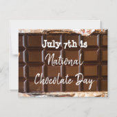 Op 7 juli is het nationale chocoladedag magnetische uitnodiging (Voorkant)