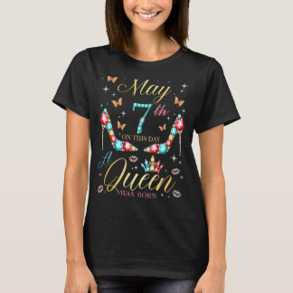 Op 7 mei werd een koningin geboren op 7 mei Verjaa T-shirt