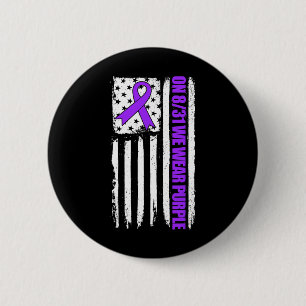 Op 831 dragen we paars Usa vlag drugs overdosis be Ronde Button 5,7 Cm