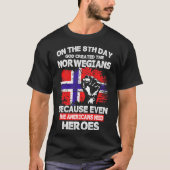 Op 8 dagen Creëer God Noren Amerikaanse helden T-shirt (Voorkant)
