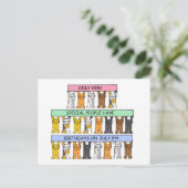 Op 8 juli Happy Birthday Cartoon Cats Briefkaart (Staand voorkant)