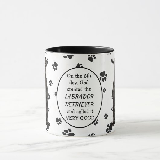 Op 8e dag Creëer God BLACK LABRADOR RETRIEVERS Mok (Midden)