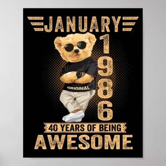 (op achterkant) 40ste verjaardag mannen vrouwen 19 poster (Voorkant)