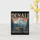 (op achterkant) Denali Mountain Peak Elevation Ala Kaart (Gele Bloem)