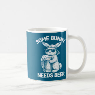 (op achterkant) een konijn heeft bier nodig grappi koffiemok