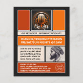 Op Air Podcaster, Retro Podcast Adverteren Flyer (Voorkant)