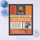 Op Air Podcaster, Retro Podcast Adverteren Flyer (Enkel)