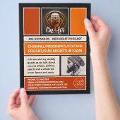 Op Air Podcaster, Retro Podcast Adverteren Flyer (Hand)