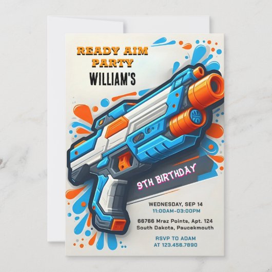 Op Ammo Team Army Schattige Cool Neon Nerf 9e Verj Kaart (Voorkant)