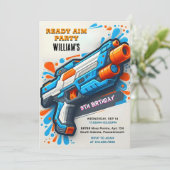 Op Ammo Team Army Schattige Cool Neon Nerf 9e Verj Kaart (Staand voorkant)