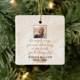 Op Angel's Wings Photo Square Ornament
