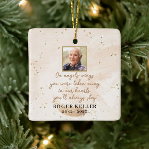 Op Angel's Wings Photo Square Ornament