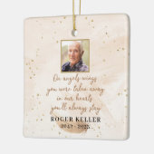 Op Angel's Wings Photo Square Ornament (Links)