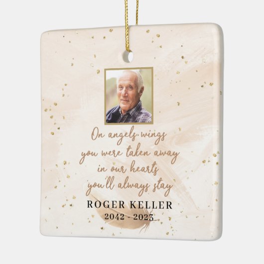 Op Angel's Wings Photo Square Ornament (Links)