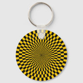 Op Art — Amber en Black Sleutelhanger (Voorkant)