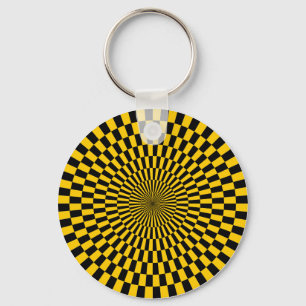Op Art — Amber en Black Sleutelhanger
