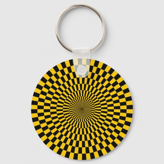 Op Art — Amber en Black Sleutelhanger (Voorkant)
