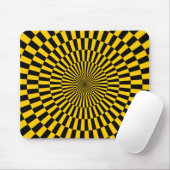 Op Art - Amber en Zwart Muismat (Met muis)