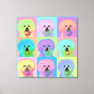 Op Art - Bichon Frise Canvas Afdruk