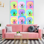 Op Art - Bichon Frise Canvas Afdruk (Insitu (Woonkamer))