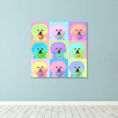 Op Art - Bichon Frise Canvas Afdruk (Insitu (Houten vloer))