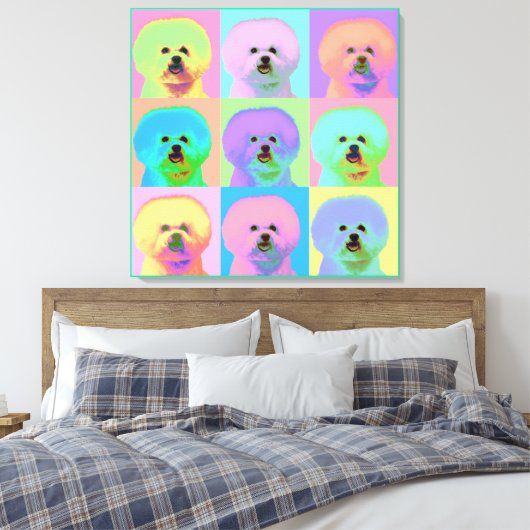 Op Art - Bichon Frise Canvas Afdruk (Insitu (Slaapkamer))