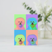 Op Art - Bichon Frise - Cody Briefkaart (Staand voorkant)