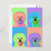 Op Art - Bichon Frise - Cody Briefkaart (Voorkant / Achterkant)