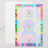 Op Art - Bichon Frise - Cody Briefpapier (Voorkant / Achterkant)