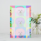 Op Art - Bichon Frise - Cody Briefpapier (Staand voorkant)
