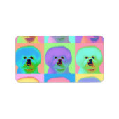 Op Art - Bichon Frise - Cody Etiket (Voorkant)